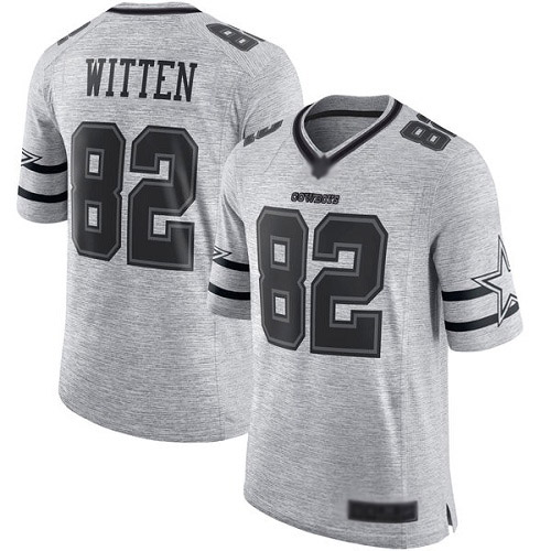 Men Dallas Cowboys Limited Gray Jason Witten #82 Gridiron II NFL Jersey